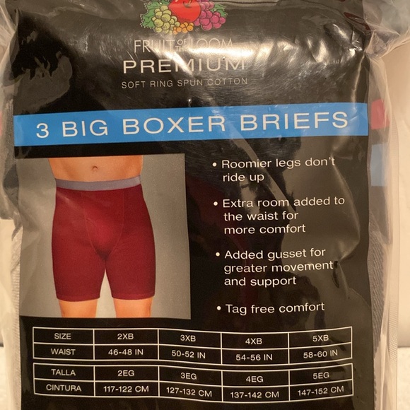 Brand New Fruit of the Loom Big Man Boxer Briefs … size 4XB (54-56 in) - Picture 5 of 6